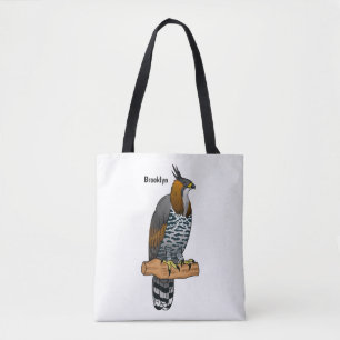 Bolso De Tela Ilustración de dibujos animados de águila halcón o