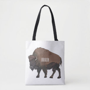 Bolso De Tela Ilustración de dibujos animados de bisonte
