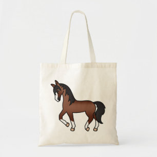 Bolso De Tela Ilustración de dibujos animados de caballo de colo