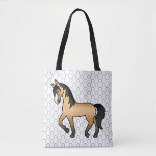 Bolso De Tela Ilustración de dibujos animados de caballo trotand