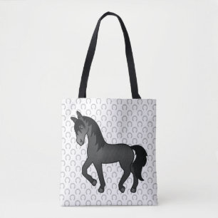Bolso De Tela Ilustración de dibujos animados de caballo trotón 