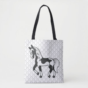 Bolso De Tela Ilustración de dibujos animados de caballo trotón