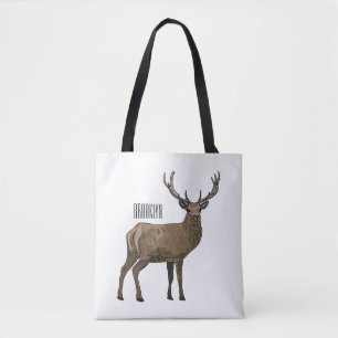 Bolso De Tela Ilustración de dibujos animados de ciervos