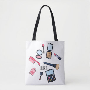 Bolso De Tela Ilustración de dibujos animados de cosméticos / ma