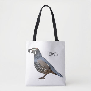 Bolso De Tela Ilustración de dibujos animados de pájaros codorni