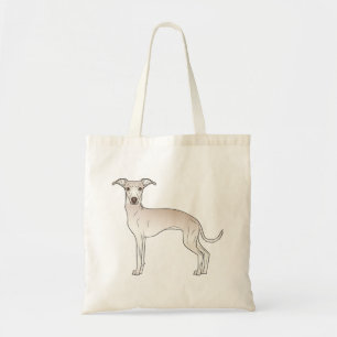 Bolso De Tela Ilustración de dibujos animados de perro galgo ita