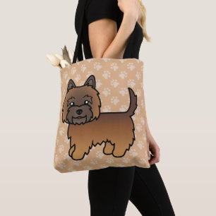 Bolso De Tela Ilustración de dibujos animados de perro Terrier d
