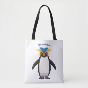 Bolso De Tela Ilustración de dibujos animados de pingüino macarr