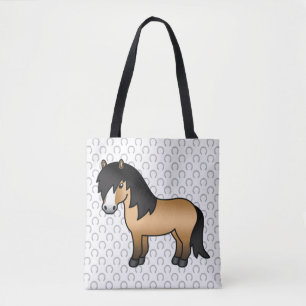 Bolso De Tela Ilustración de dibujos animados de poni Shetland c
