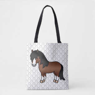 Bolso De Tela Ilustración de dibujos animados de poni Shetland m