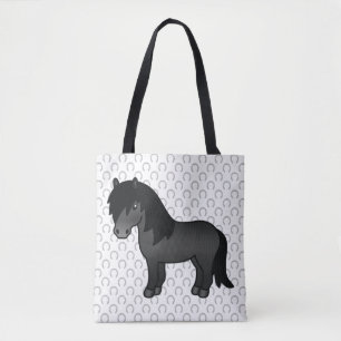 Bolso De Tela Ilustración de dibujos animados de poni Shetland n