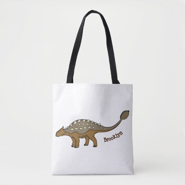 Bolso De Tela Ilustracion de dinosaurios blindados de Ankylosaur (Anverso)