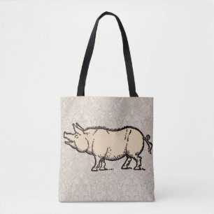 Bolso De Tela Ilustracion de época de cerda de cerdo