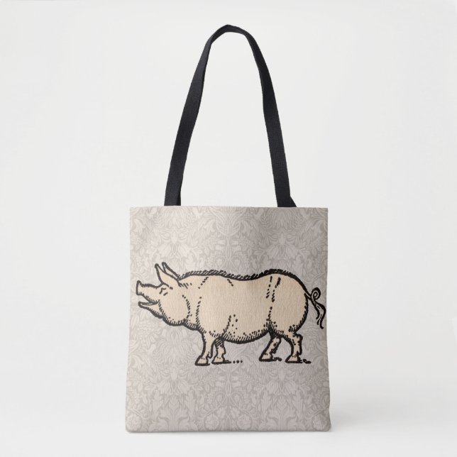 Bolso De Tela Ilustracion de época de cerda de cerdo (Anverso)