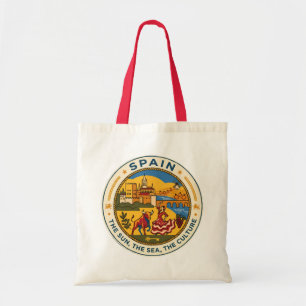 Bolso De Tela Ilustración de España Viaje Arte Insignia