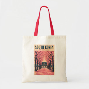 Bolso De Tela Ilustración de flor de cerezo de Corea del Sur Art