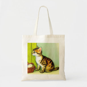 Bolso De Tela Ilustracion de gato de tabby de época