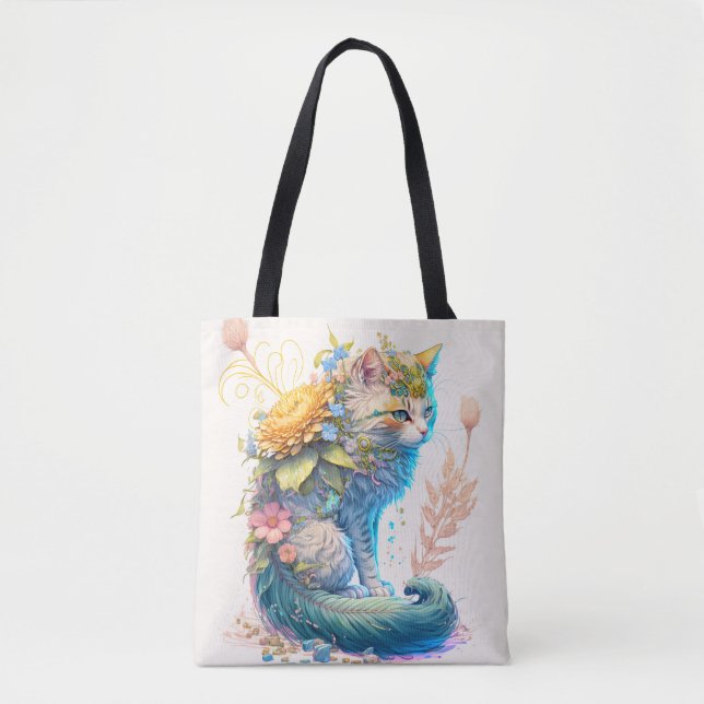 Bolso De Tela Ilustracion de gato gatito lindo majestuoso (Anverso)