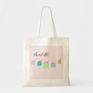 Bolso De Tela Ilustracion de gatos de almohada suave monogramado