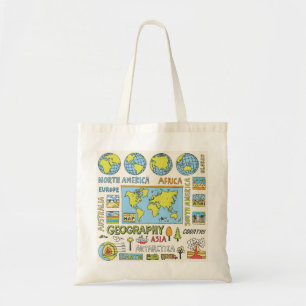 Bolso De Tela Ilustracion de geografía de época dibujado a mano