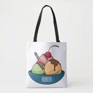 Bolso De Tela Ilustracion de helado personalizado
