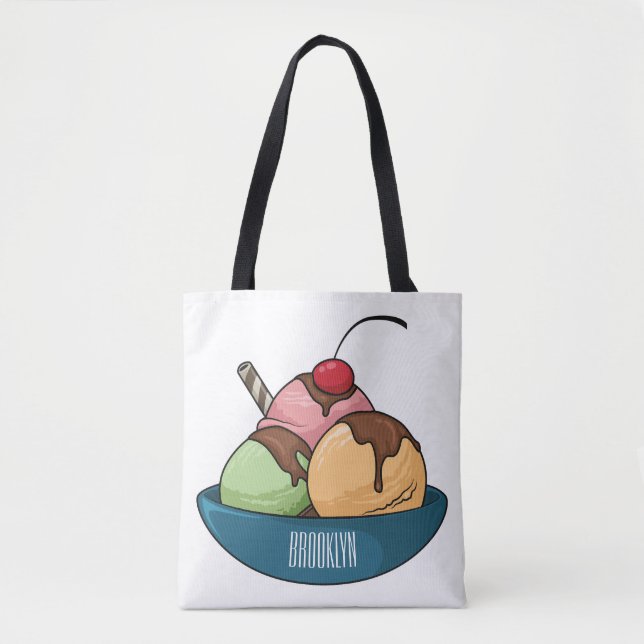 Bolso De Tela Ilustracion de helado personalizado (Anverso)