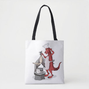 Bolso De Tela Ilustracion De La Cocina De Un Chef Rex Tirrannosa