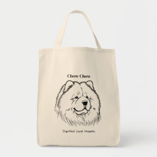 Bolso De Tela Ilustracion de la línea negra del retrato de Chow