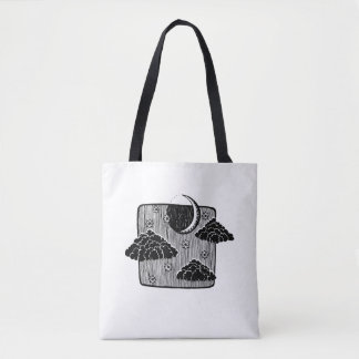 Bolso De Tela Ilustracion de la mano de las nubes de media luna