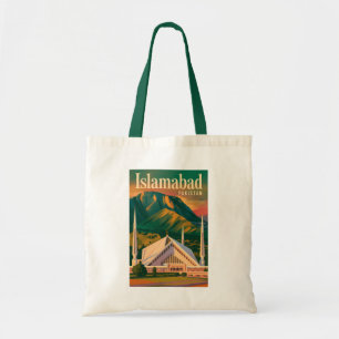 Bolso De Tela Ilustración de la Mezquita Faisal de Islamabad Pak