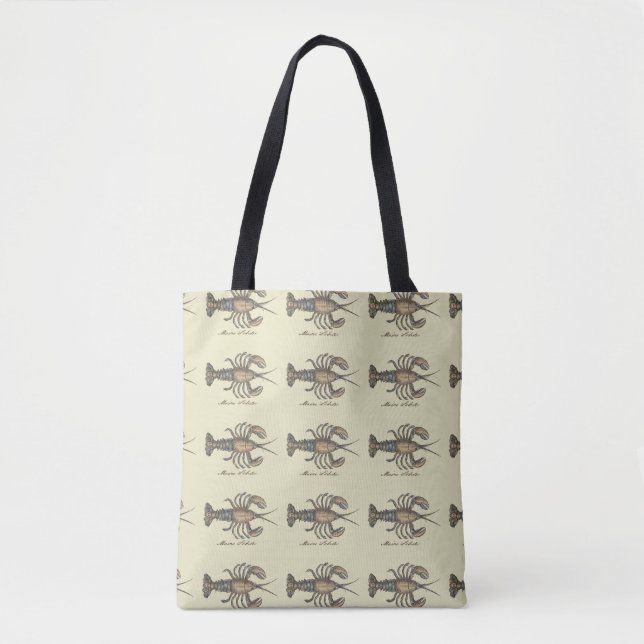 Bolso De Tela Ilustracion de langosta Antique Maine (Anverso)