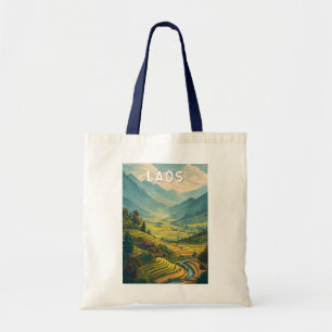 Bolso De Tela Ilustración de Laos Arte de viaje vintage