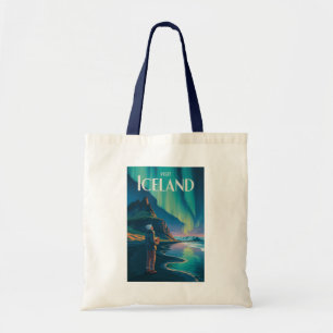 Bolso De Tela Ilustración de las luces del norte de Islandia Art
