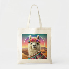 Bolso De Tela Ilustracion de llama rosada dramático con una cita