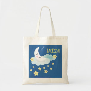 Bolso De Tela Ilustracion de Luna y Estrellas Personalizado