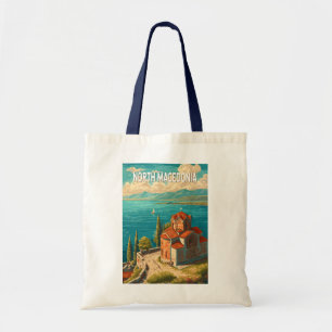 Bolso De Tela Ilustración de Macedonia del Norte Arte de viaje v