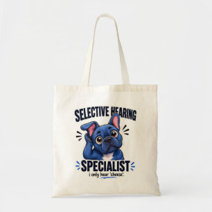 Bolso De Tela Ilustración de mamá de perro Frenchie con oído sel