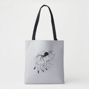 Bolso De Tela Ilustracion de mano y web de Spider