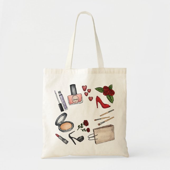 Bolso De Tela Ilustración de moda  (Frente)