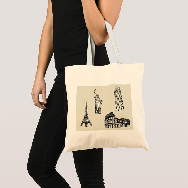 Bolso De Tela Ilustracion de monumentos famosos (Subido por el creador)