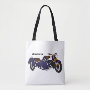 Bolso De Tela Ilustracion de motocicleta púrpura de Sidecar