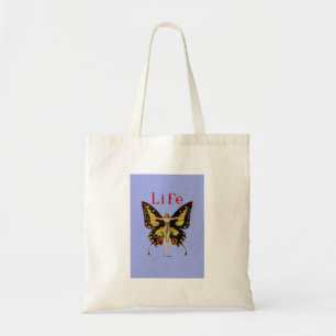 Bolso De Tela Ilustración de Mujer Volando Mariposa Flapper