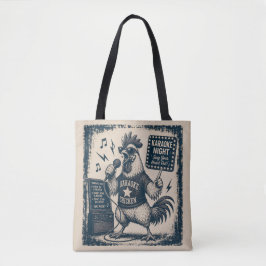 Bolso De Tela Ilustración de música vintage de gallo cantor dive