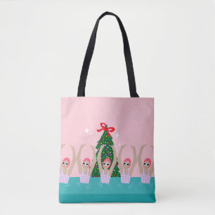 Bolso De Tela Ilustracion de nadadores artísticos personalizados