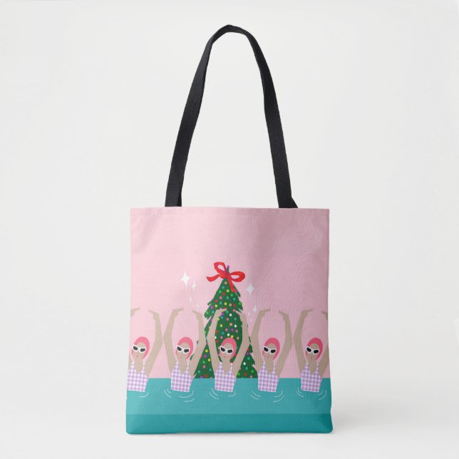 Bolso De Tela Ilustracion de nadadores artísticos personalizados (Anverso)
