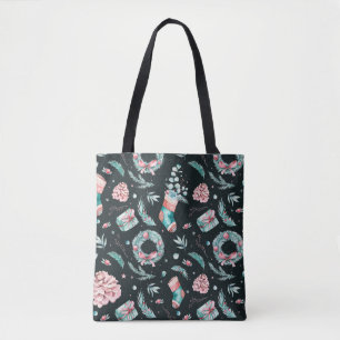Bolso De Tela Ilustracion de navidades de acuarela de época