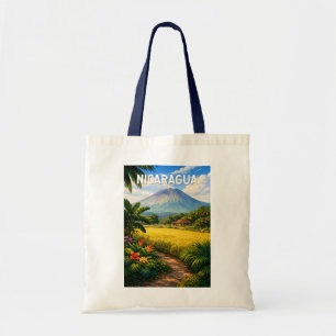 Bolso De Tela Ilustración de Nicaragua Arte de Viaje Vintage