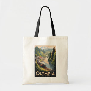 Bolso De Tela Ilustración de Olympia Washington Viaje Arte Vinta