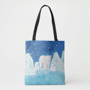 Bolso De Tela Ilustracion de osos polares