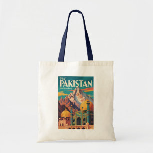 Bolso De Tela Ilustración de paisaje de Pakistán Arte de viaje v